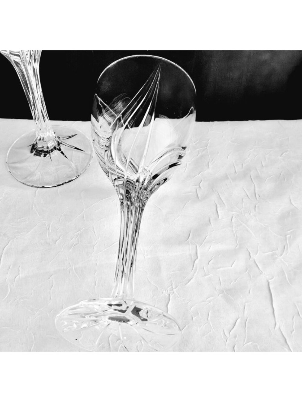 Lenox Crystal Debut Water Glasses 8.25" set-2 vertical swirl fine cut crystal - Picture 4 of 10